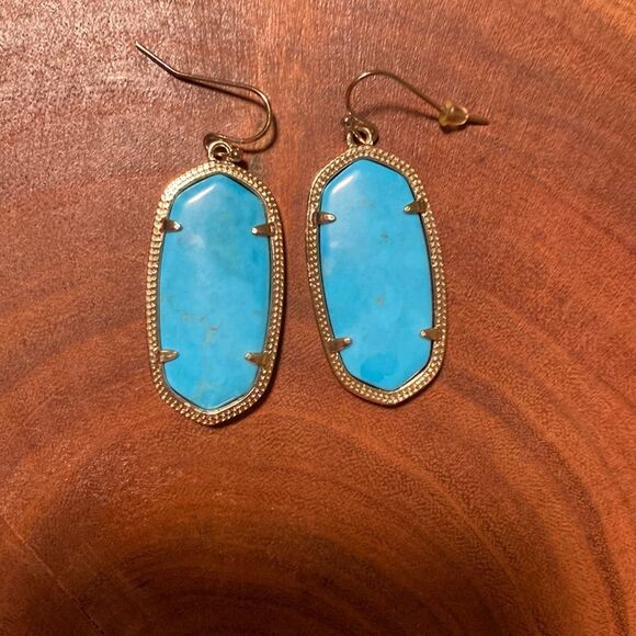 KENDRA Scott gold Elle earrings in‎ turquoise - Picture 1 of 4